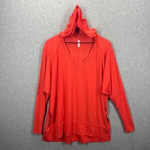 Free People Movement Soul Circle Women's Small Atomic Orange Oversize Hoodie